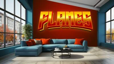 flames 3d editable text style effect Wall mural