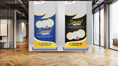 Food and Restaurant roll up banner design template Wall mural