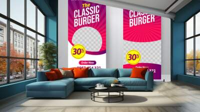 Food and Restaurant roll up banner design template Wall mural