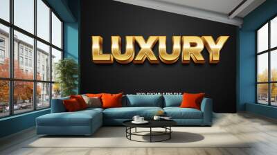 Luxury gold text style effect Wall mural