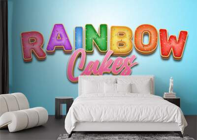 Rainbow Cake 3D editable text style effect	 Wall mural