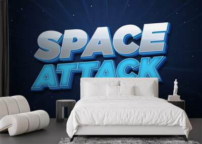 Space Attack editable text style effect Wall mural