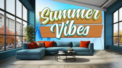 summer vibes editable text style effect Wall mural