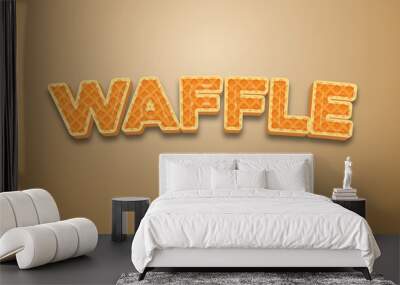 Waffle 3D editable text style effect  Wall mural