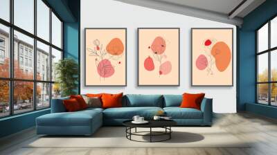 set of 3 modern boho natural  wall art print collection Wall mural