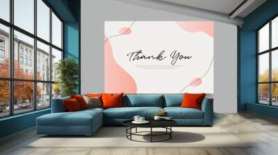 thank you card template design,with abstract background Wall mural