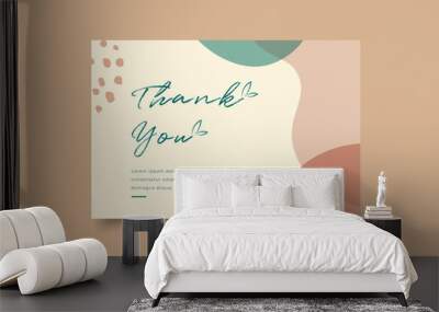 thank you card template design with abstract background Wall mural