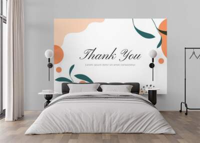 thank you card template design with abstract background Wall mural