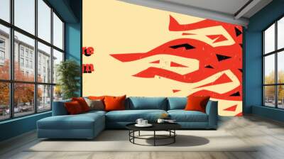 Geometric fire abstract banner template design Wall mural