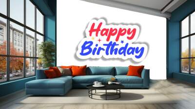 happy birthday text design Wall mural