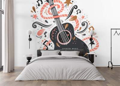 Guitar Country Music Wall mural