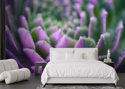 Neon Succulent Macro Wall mural