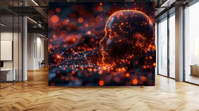 Al, artificial intelligence, machine learning, big data learning notebook background, science and artifical intelligence technology, innovation Wall mural