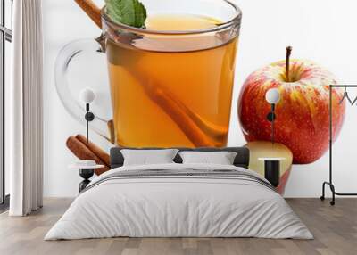 apple cider autumn isolated on the white background Wall mural