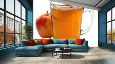 apple cider autumn isolated on the white background Wall mural