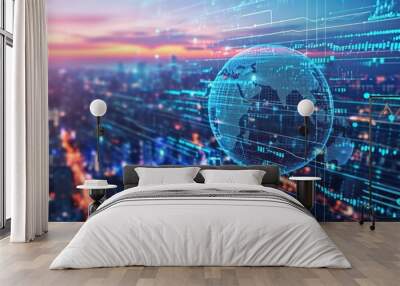 Background of the electronics market in the future. Wall mural