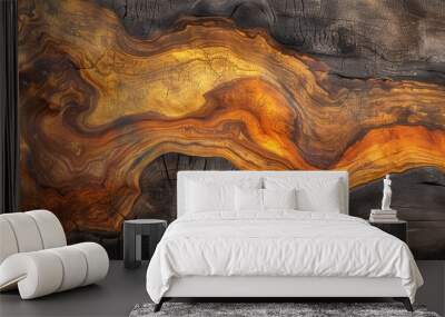 Close-up ancient wood in an abstract creative style. Wall mural