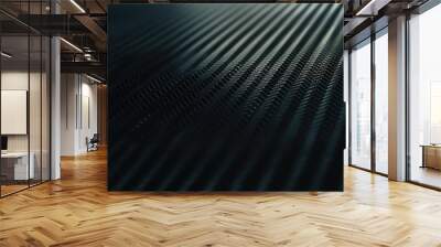 Close-up modern abstract design featuring dark carbon fiber texture. Wall mural