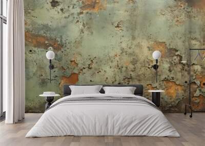 Rusted steel surface texture, showcasing weathered patterns and aged character Wall mural