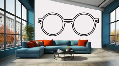 Eyeglasses icon silhouette vector on a white background Wall mural