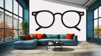 Eyeglasses icon silhouette vector on white background Wall mural