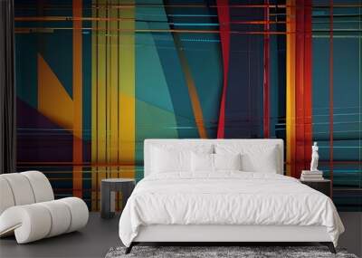 Abstract modern line pattern background. vector illustration Generative AI Wall mural