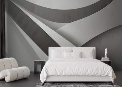 Abstract white and gray background with lines white light & grey background. Space design concept. Decorative web layout or poster, banner. White grey background vector design Generative AI Wall mural