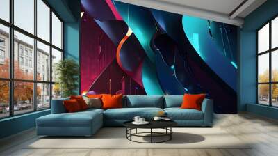 futuristic shape abstract background Generative AI Wall mural