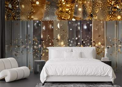 golden christmas lights Generative AI Wall mural