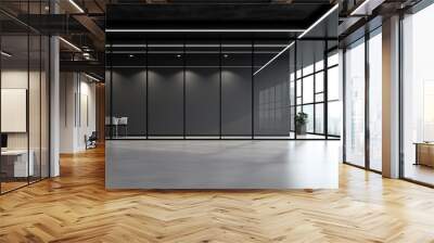 Empty office black wall space indoor Wall mural