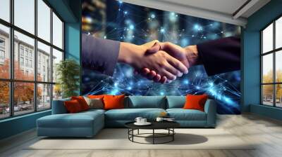 handshake between two people Wall mural