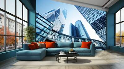 modern office buildings in hong kong. Wall mural