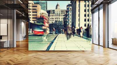 Morning commuters in London. Wall mural