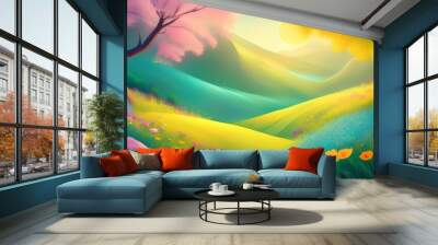 art abstract spring background or summer background with fresh g Wall mural