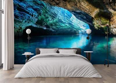 Water and rocks in a cave abstract detail background Wall mural