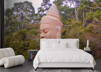 statue of buddha in Cambodia Wall mural