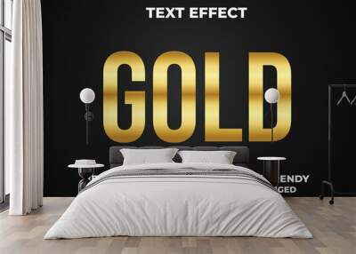 Gold editable Text Effect template design  Wall mural