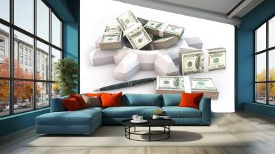 3d Business Engine of investment Wall mural