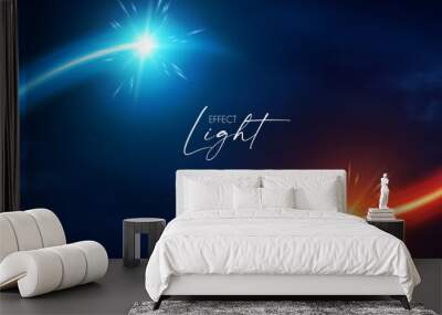 Futuristic motion light effect. Si fi abstract backgroud. Fluid color space. Wall mural