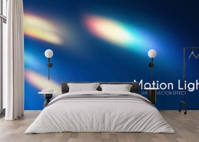 Morion light effect. Shining magic background with fire effect. Transparent refraction elements Wall mural