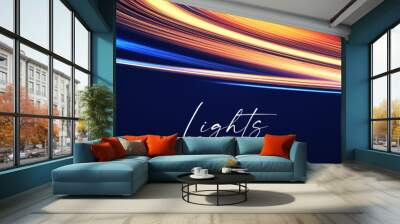 Motion light effect. Shining magic background and liquid speed light Wall mural