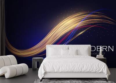 Motion Light Effect. Shining Wave. Glow Design Element. Wall mural