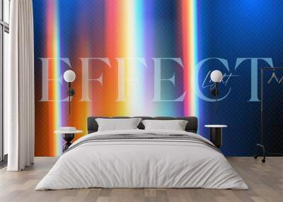 Rainbow beam light effect. Dispersion of beam. Sun light effect for immersion in atmosphere. Wall mural