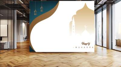 elegant design banner poster minimalist wallpaper Islamic hijri new year muharram Wall mural