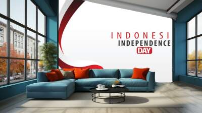 Minimalist and modern wallpaper poster banner design for Indonesia's independence day celebration Wall mural