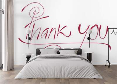 Thank you writing design. Suitable for greeting cards, invitations and advertising video elements Wall mural