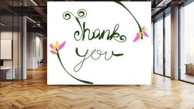 Thank you writing design. Suitable for greeting cards, invitations and advertising video elements Wall mural