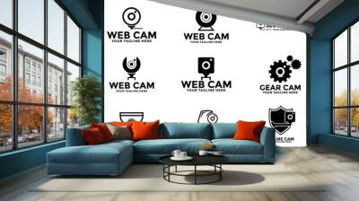 Cam Set Logo design, collection of cam security logo template vector Wall mural