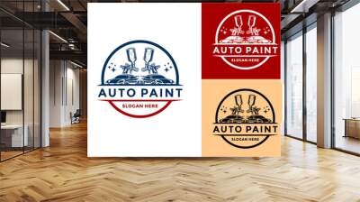 Creative auto paint logo vector, Car painting logo design vector illustration Wall mural