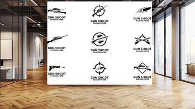 Set of gun logo design vector, Creative Gun vintage logo vector icon collections Wall mural